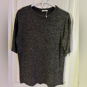 Gray Textured Women's Sleepwear Top
